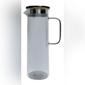 Ice Tea/Infused water anyone? Modern Glass Pitcher NIB